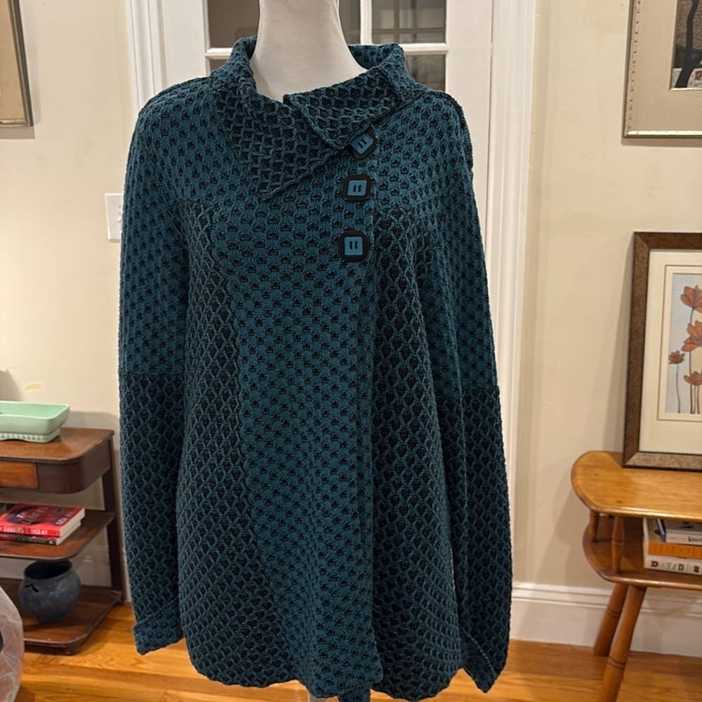 Habitat blue & black snap shut sweater.  Size S.